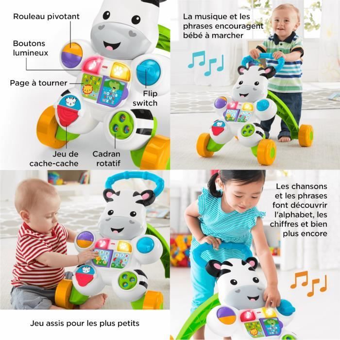 Fisher-Price - My Talking Zebra Walker - Baby Walker - 6 months and up DLD96