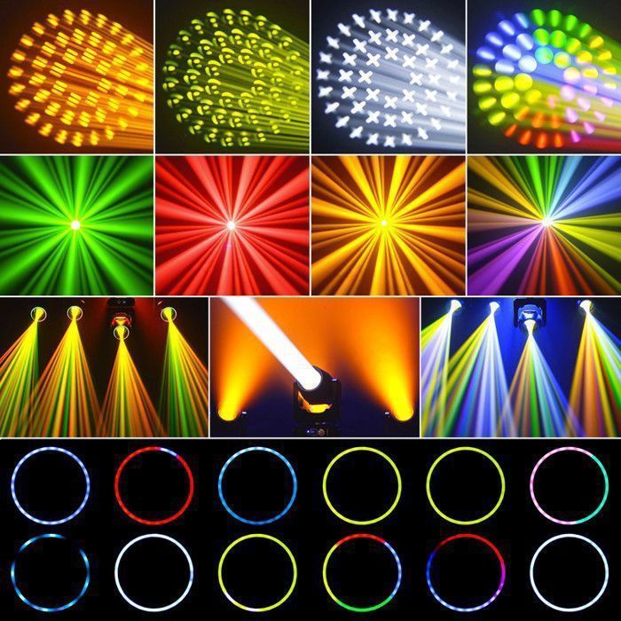 Luci da palcoscenico - UKING 350W RGBW LED DJ Moving Head Gobo con strisce luminose - Confezione da 2