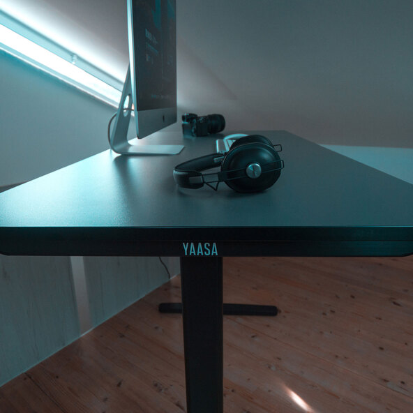 Birou reglabil electric pe înălțime Desk Basic, antracit
