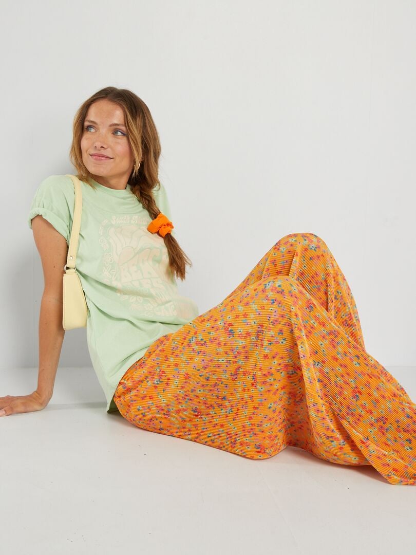 Oversized T-shirt met print - GROEN