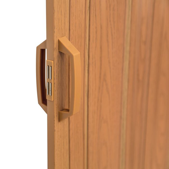 Door - TECTAKE - Double-walled PVC accordion door with sliding handle - Walnut