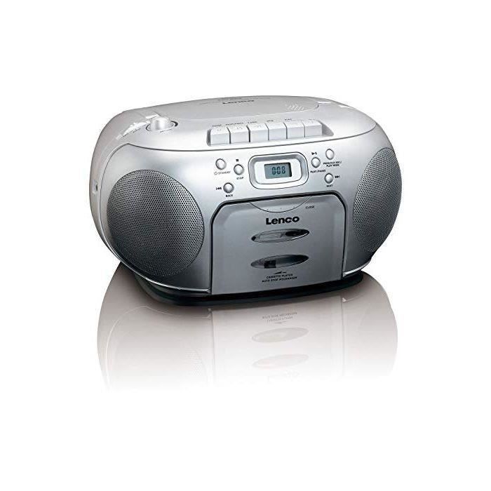 Lenco SCD-420SI - Lecteur CD/radio FM stéréo portable - Argent