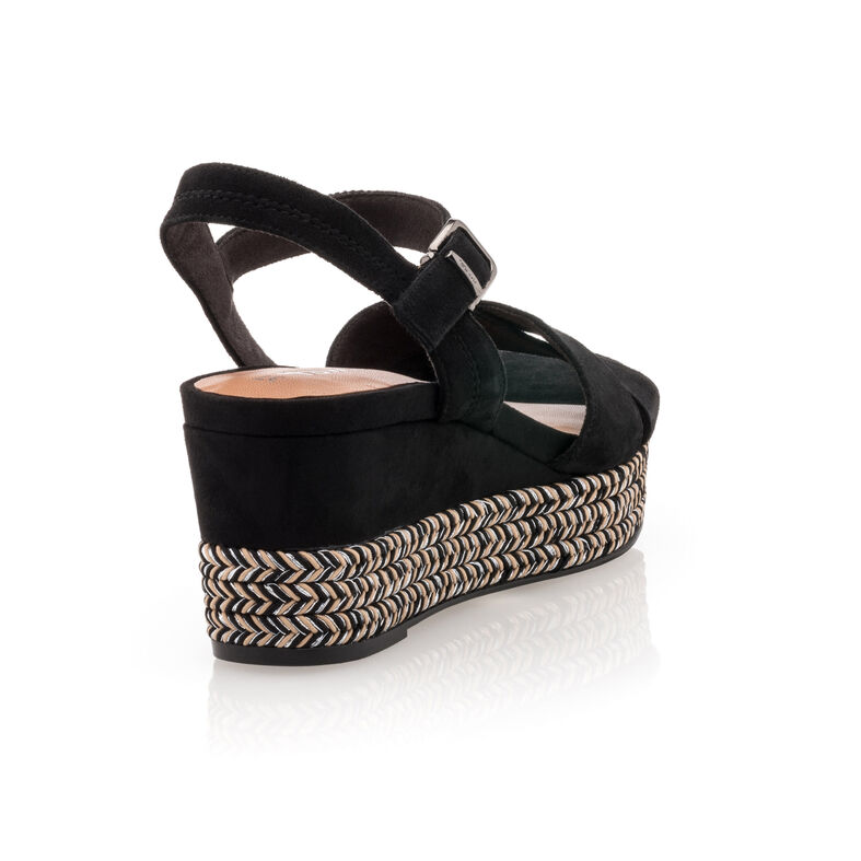 Schwarze Damensandalen / Zehenfreie Schuhe