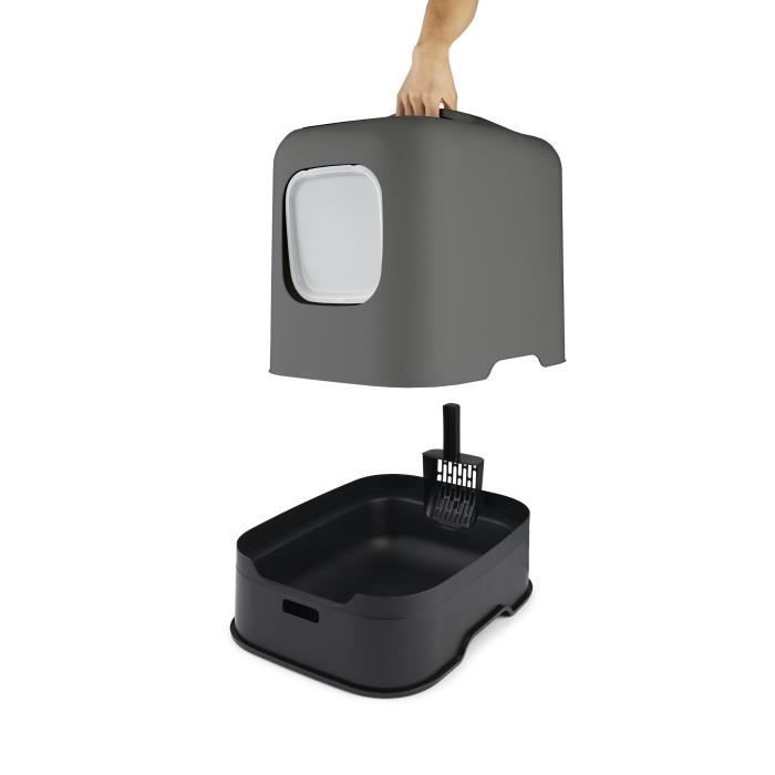 ROTHO - Lettiera per gatti 50 x 38 x 40 cm - Vassoio per lettiera - Antracite