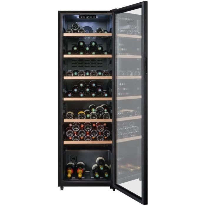 Wine cellar for aging - LA SOMMELIERE - CTVNE147 - 147 bottles - Glass door - Energy class G - 54.5 x 60.4 x 167.4 cm - Black
