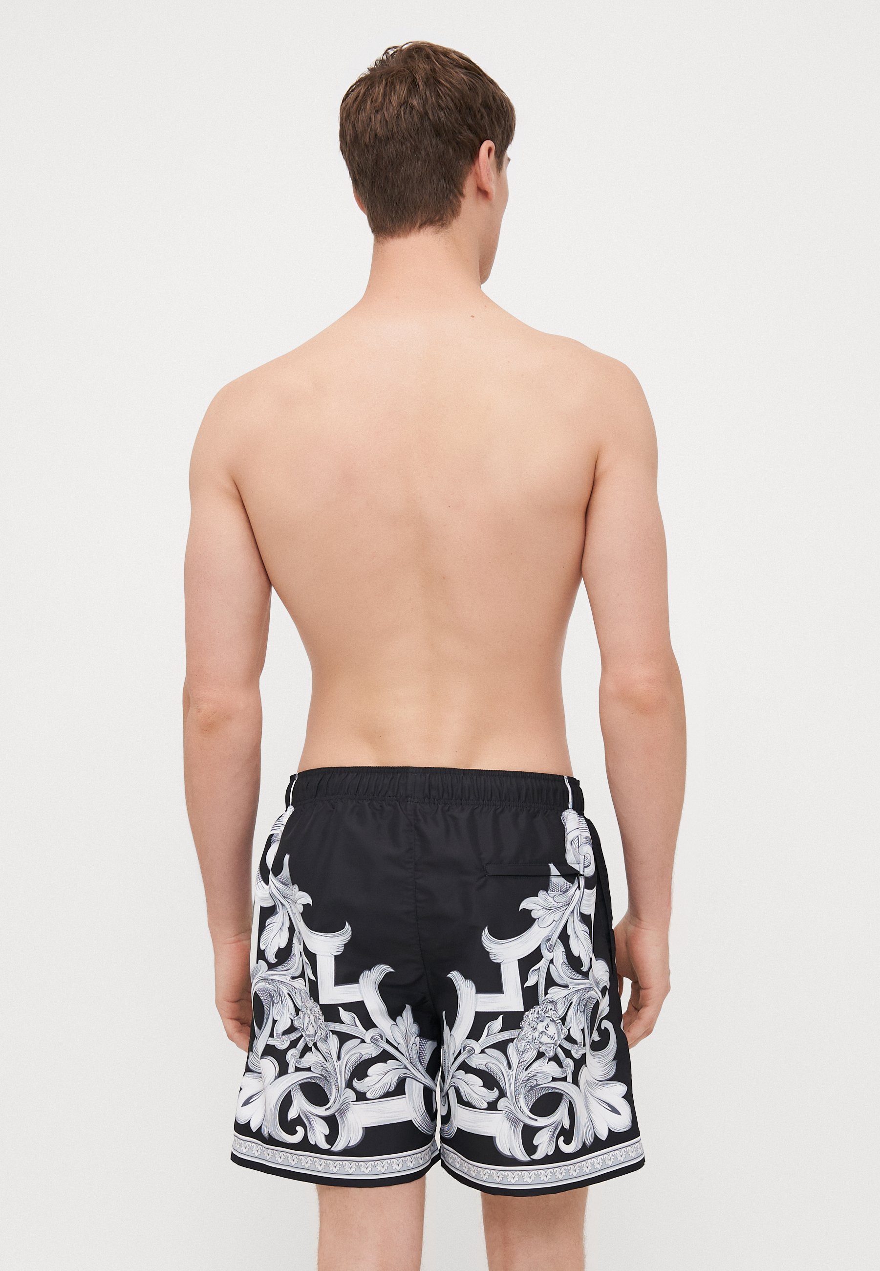 Versace SWIM GOLFO BAROCCO MEDUSA PRINT - Badeshorts - schwarz/silberfarben