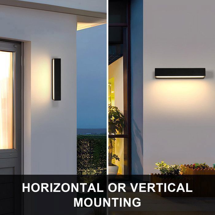 DELIPOP 16W 3000K LED-wandlamp voor buiten – Moderne rechthoekige zwarte ijzeren armatuur voor tuingevels en terrassen