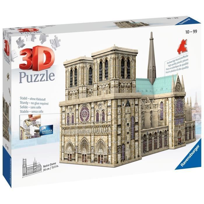 3D Puzzle - Ravensburger - Notre-Dame de Paris - Landscape and Nature - 250-400 pieces - Ages 12+