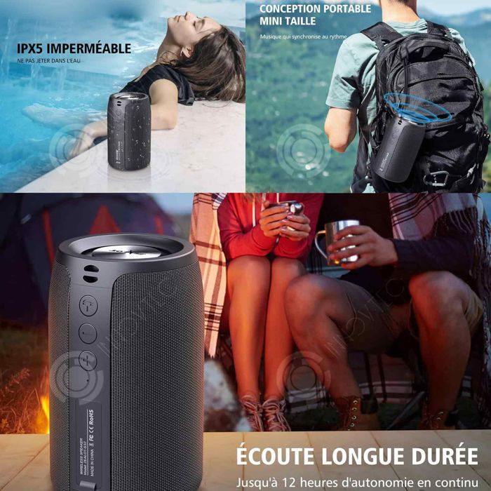 Altoparlante Bluetooth INN 12,3x7,4x7,4cm 1800mAh Mini altoparlante Bluetooth 5.0 wireless impermeabile IPX5