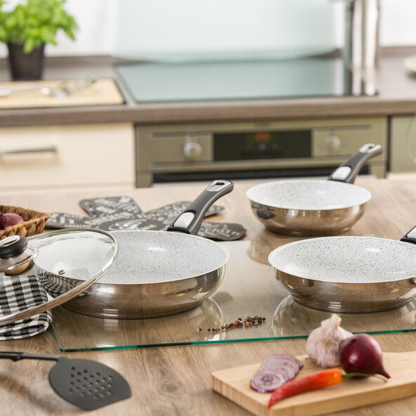 Mont Blanc pan set, 7-piece, silver