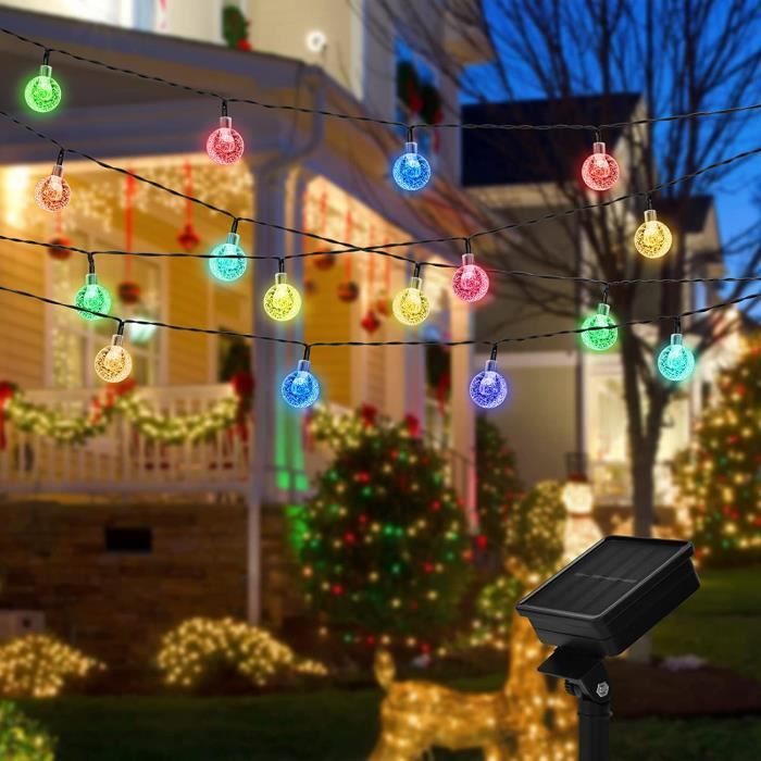 Guirlande Lumineuse Solaire Extérieur - AMOUNE - 60 LED - Étanche - Multicolore - 8 Modes