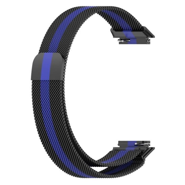 Connettore per bracciale per Huawei Band 7 - Cinturino di ricambio magnetico in metallo per Honor Band 7, nero-blu