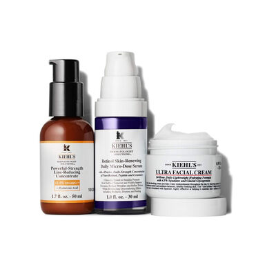 Kiehl's Pack Powerful-Strength Line-Reducing Concentrate -kasvosetti sileälle ja säteilevälle iholle 1 kpl 1 kpl