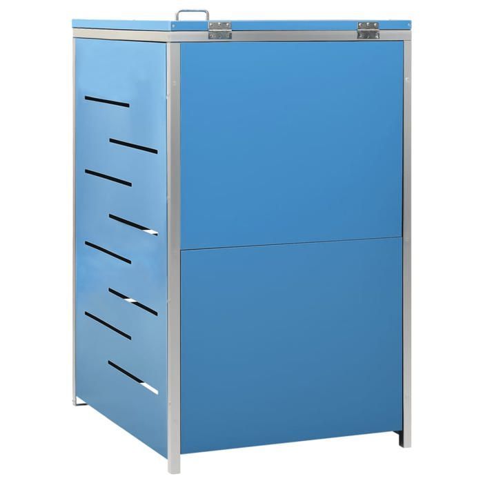 (Blu) Copertura per contenitore dei rifiuti - Elegante copertura per pattumiera 69x77,5x112,5 cm Acciaio inox 35601