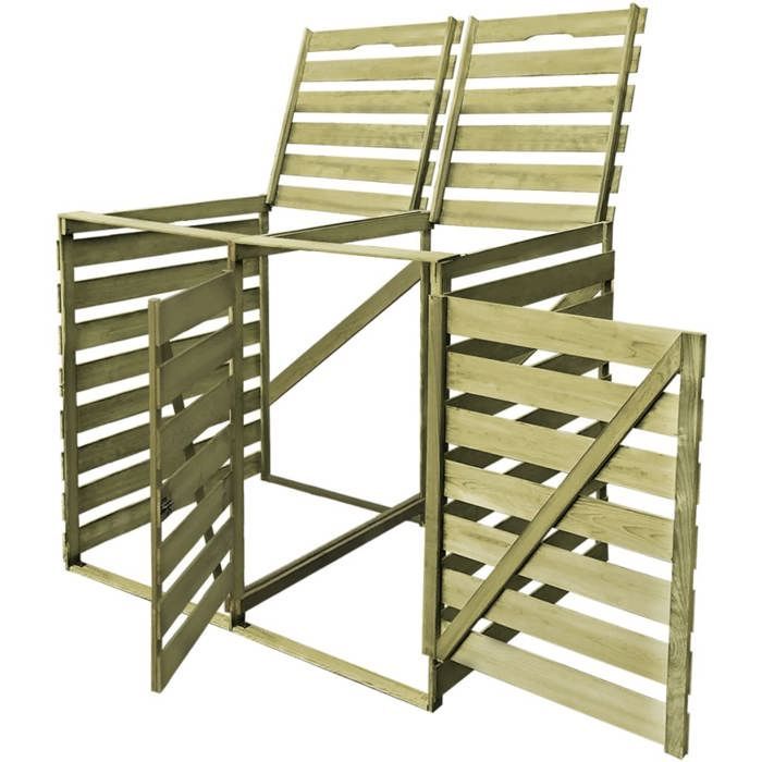 Copertura/Protezione per pattumiera - VIDAXL - Doppia 240 L Legno impregnato CC6786666