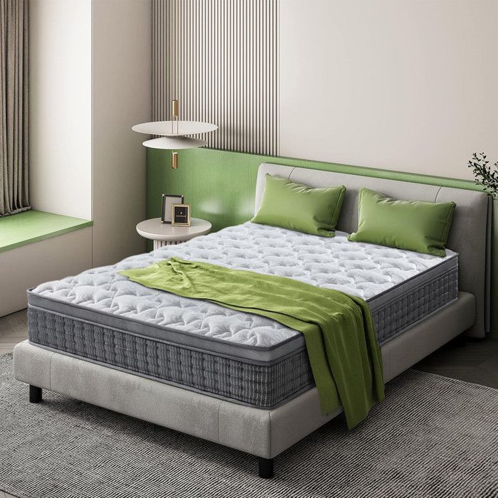 Colchón de 160x200 cm, 27 cm de grosor con núcleo de muelles ensacados + espuma viscoelástica, certificado Oko-Tex/ergonómico de 7 zonas
