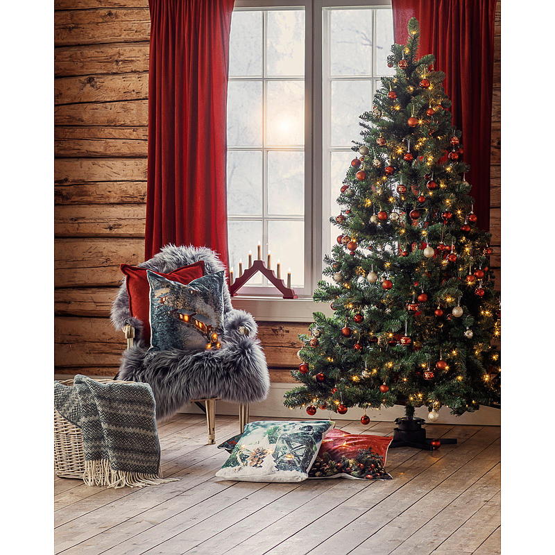 Coussin d'intérieur 45x45 cm avec lumière LED, motif naturel