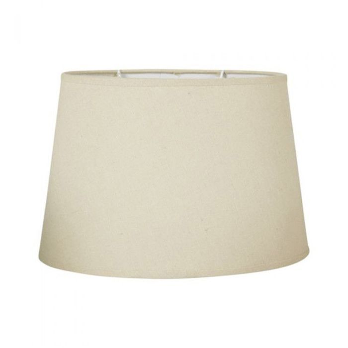 Pantalla de lámpara ovalada, color beige, imitación lino, para lámpara, base de 31 cm, casquillo E27.