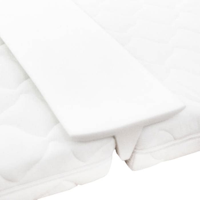 Ponte letto in schiuma - MEUBLECHIC - 25x200x8 cm - Bianco - Trasforma 2 letti singoli in 1 - Comodo - Non lavabile