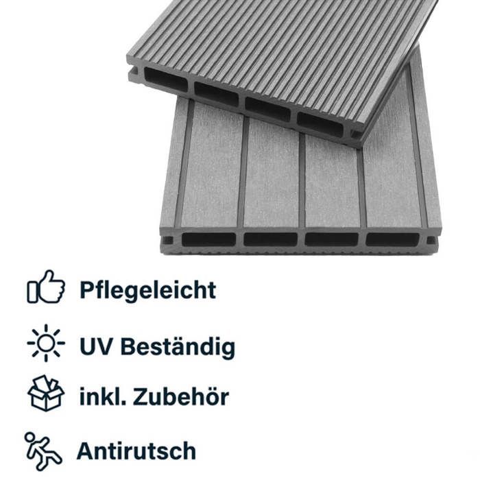 Kit completo de deck WPC HOME DELUXE SAMANA - Cinza Claro 2m²