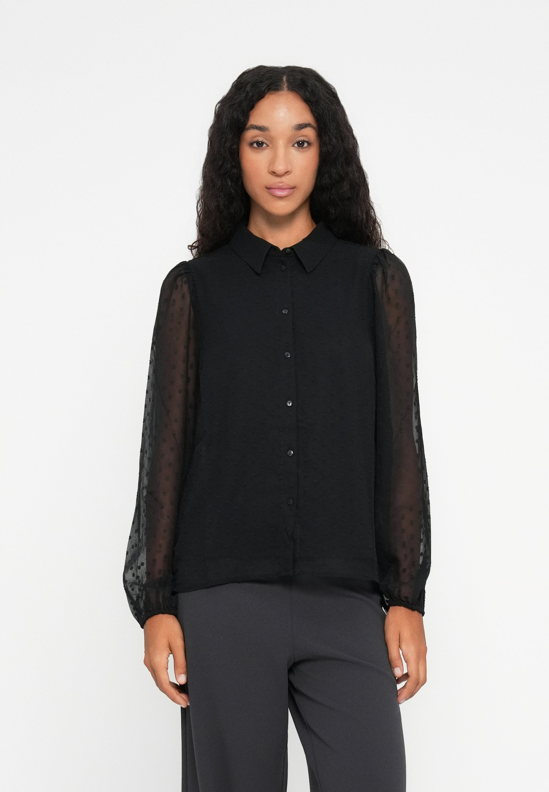 VILA VIMIRENA - Blouse met knoopsluiting - zwarte schoonheid