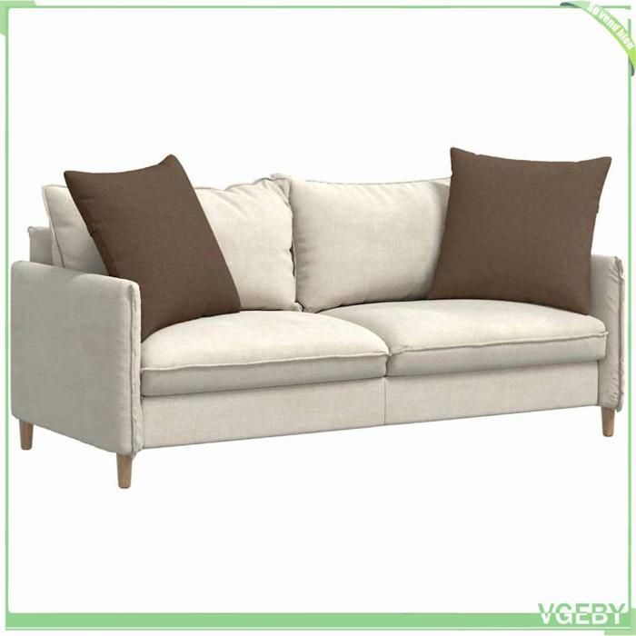 Coussins de canapé - ABI - 2 pcs - Marron - 60 x 60 cm - Housses amovibles