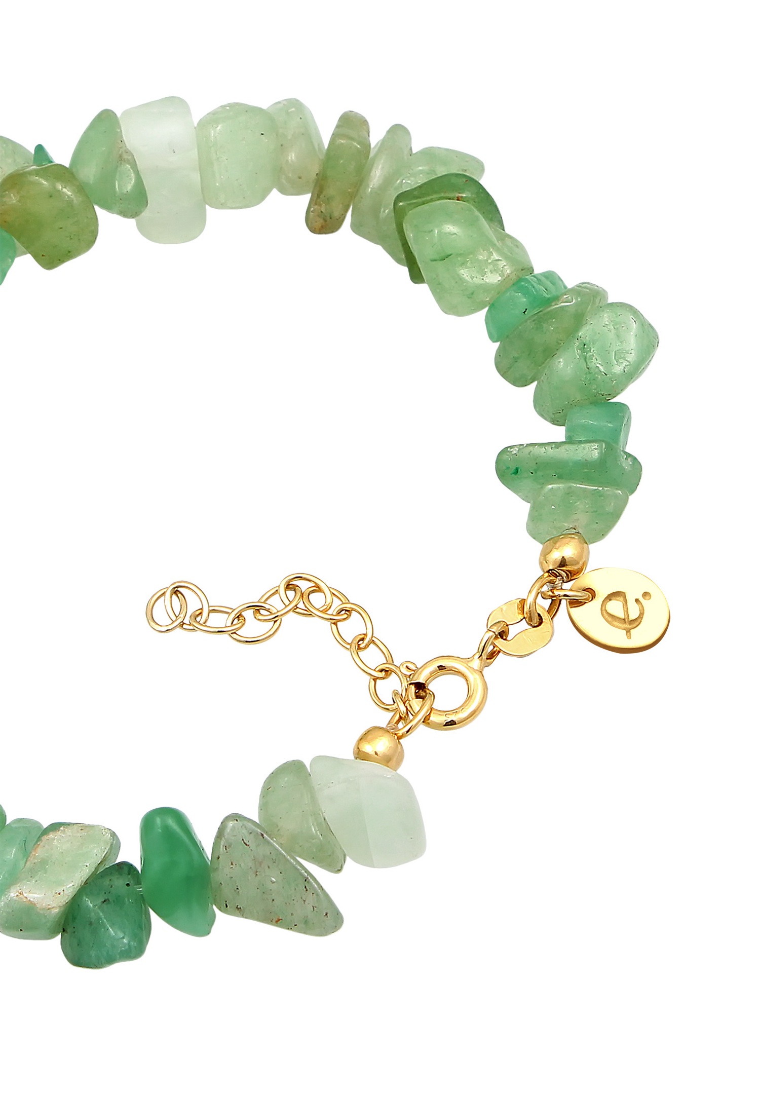 Elli PREMIUM Elli PREMIUM Bracelet Femmes pierres nature élégant avec aventurine en argent sterling 925 plaqué or