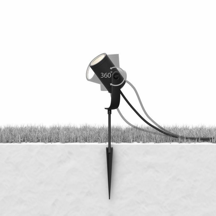 Foco de jardín - PHILIPS HUE - Lily - Luz blanca y de color - Negro - Bajo voltaje - Extensión - IP67