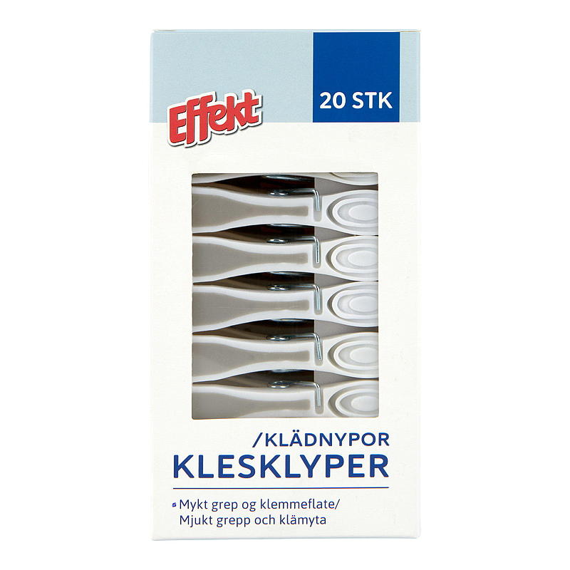 Power klädnypor 20 st. mjukt grepp
