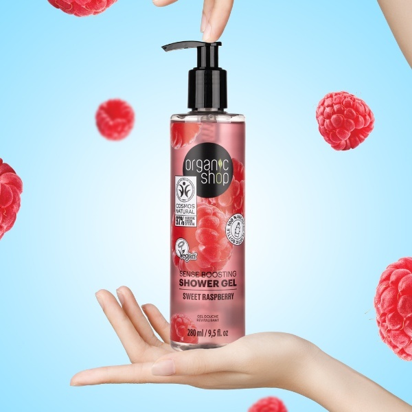 Sprchový gel Organic Shop Sense Boosting Sladká malina 280ml