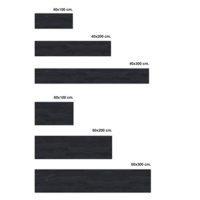 Panorama Crédence Adhésive Cuisine Pierre Noire 40x200 cm - Crédence Adhésive pour Cuisine - Protege Mur Cuisine