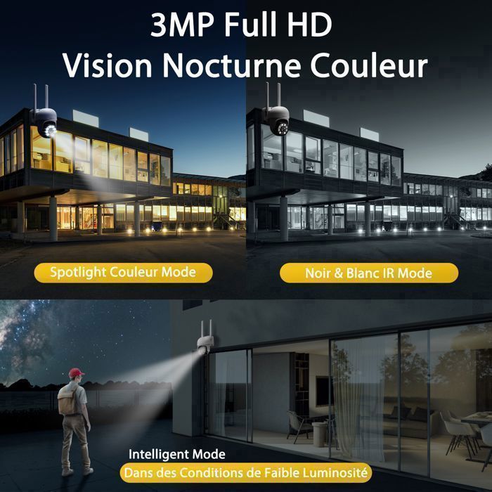 Kit di telecamere di sicurezza wireless WiFi per esterni CAMCAMP, NVR touchscreen da 7