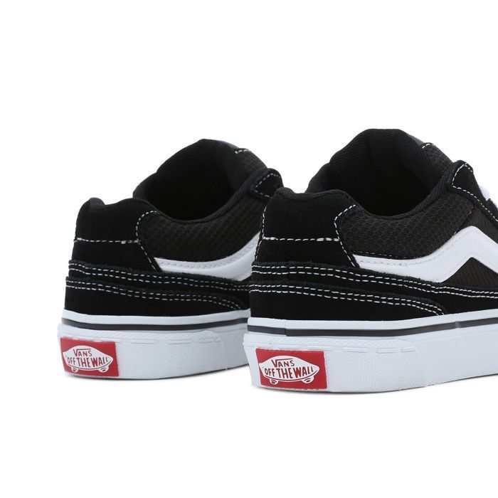Vans Caldrone Junior da ragazzo, nere - Scarpe basse stringate, tomaia in tessuto, suola waffle