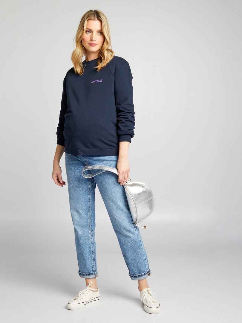 Verpleegkundig sweatshirt met ronde hals - BLAUW