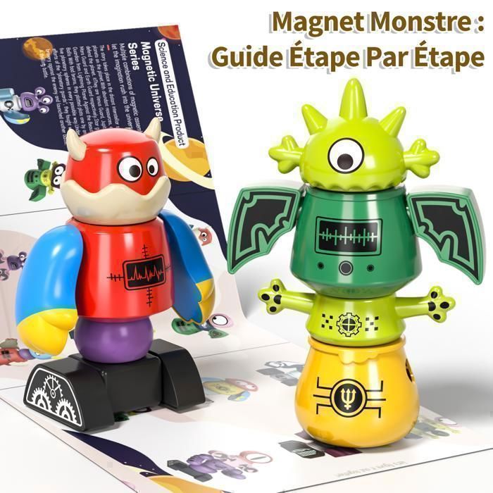 Jeu de construction magnétique-Kukufun -Set Monstres 35 pièces- Jouet éducatif STEM 3-8 ans-Cadeau enfant