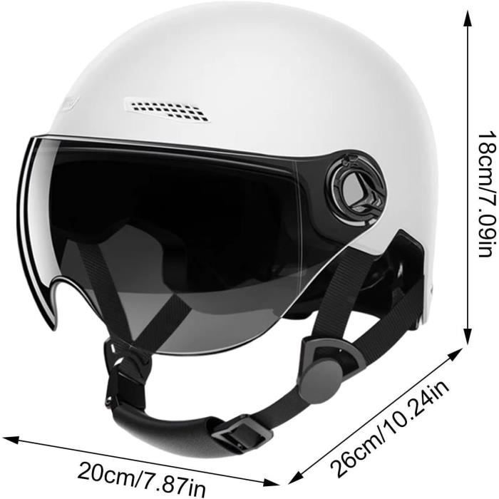 Casque de vélo avec visière - AQSACOKIYA - Casque Trottinette Electrique - Haute protection - Taille 54-62cm - Blanc