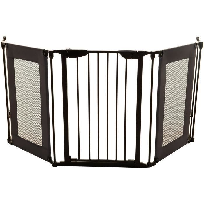 Safety gate - DREAMBABY - DENVER - 3 panels - 85.5-200 x 74 cm - Bidirectional - Black