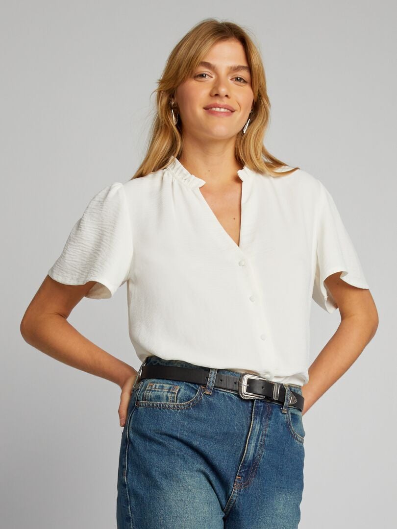 Zachte blouse - WIT