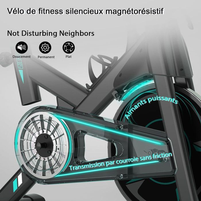 Vélo d'appartement - WENOKER - 312new - Résistance magnétique réglable - Roue d'inertie 13 kg - Capacité 160 kg