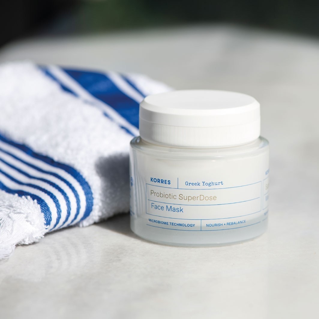 Mascarilla facial hidratante Korres con yogur griego y probióticos – 100 ml