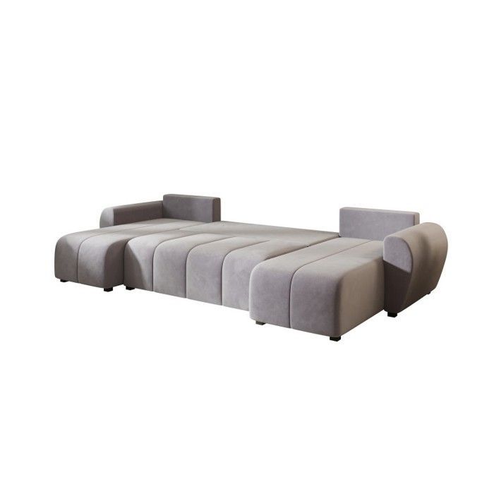 MOLIA Panorama-Ecksofa in U-Form, Schwarz