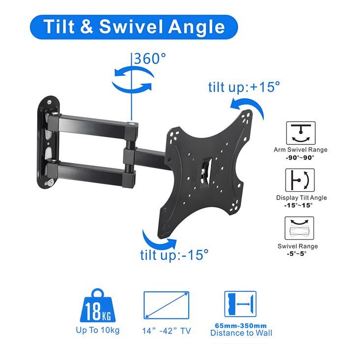 Wandhalterung mit Schwenk- und Neigearm für Samsung UE24N4305 24