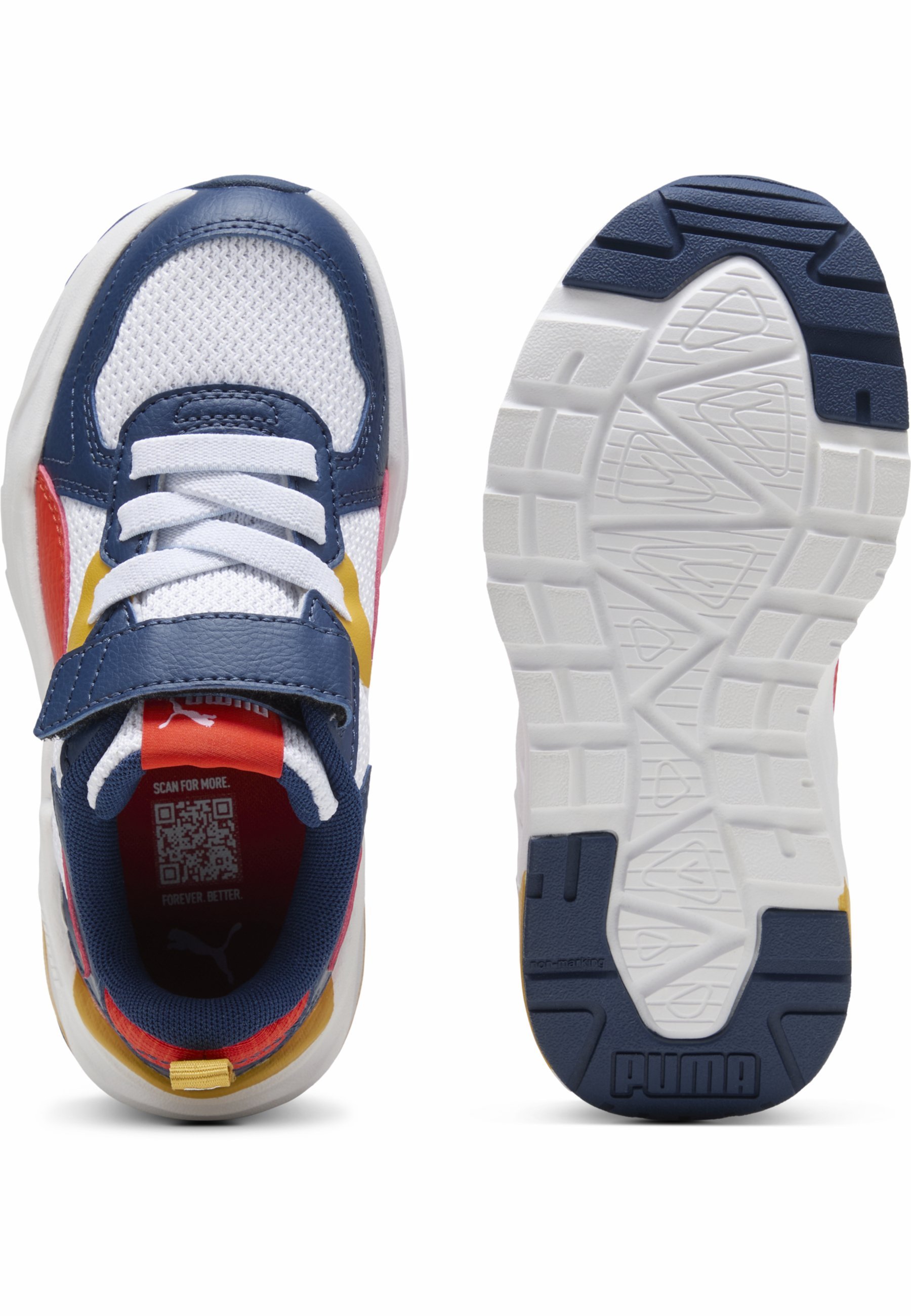 Puma TRINITY LITE - Sneakers - wit felrood Perzisch blauw