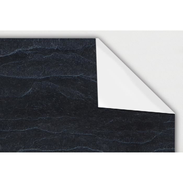 Panorama Crédence Adhésive Cuisine Pierre Noire 40x100 cm - Crédence Adhésive pour Cuisine - Protege Mur Cuisine