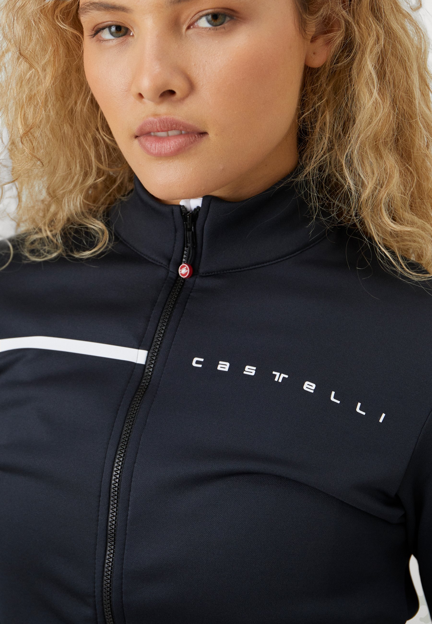 Castelli SINERGIA - Radtrikot - hellschwarz/weiß