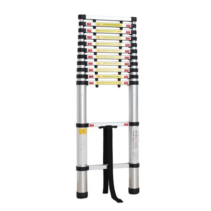 Scala telescopica pieghevole SOTECH - 3,8 m - EN 131 - Carico massimo 150 kg