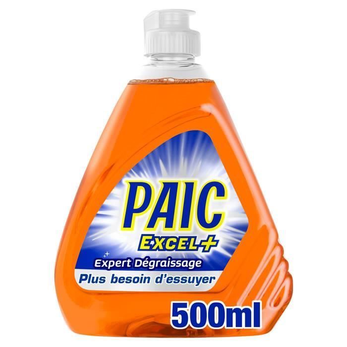 LOT DE 8 - PAIC Excel + - Liquide vaisselle expert dégraissage 500 ml