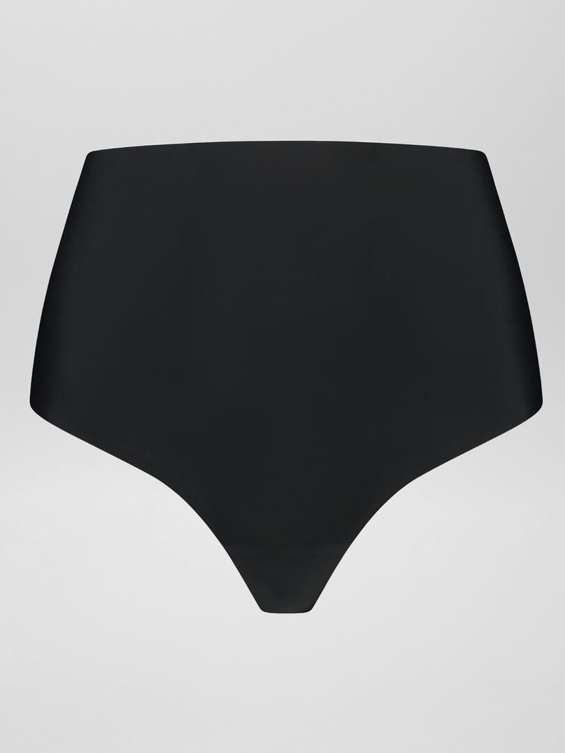 Corrigerende string met hoge taille - ZWART