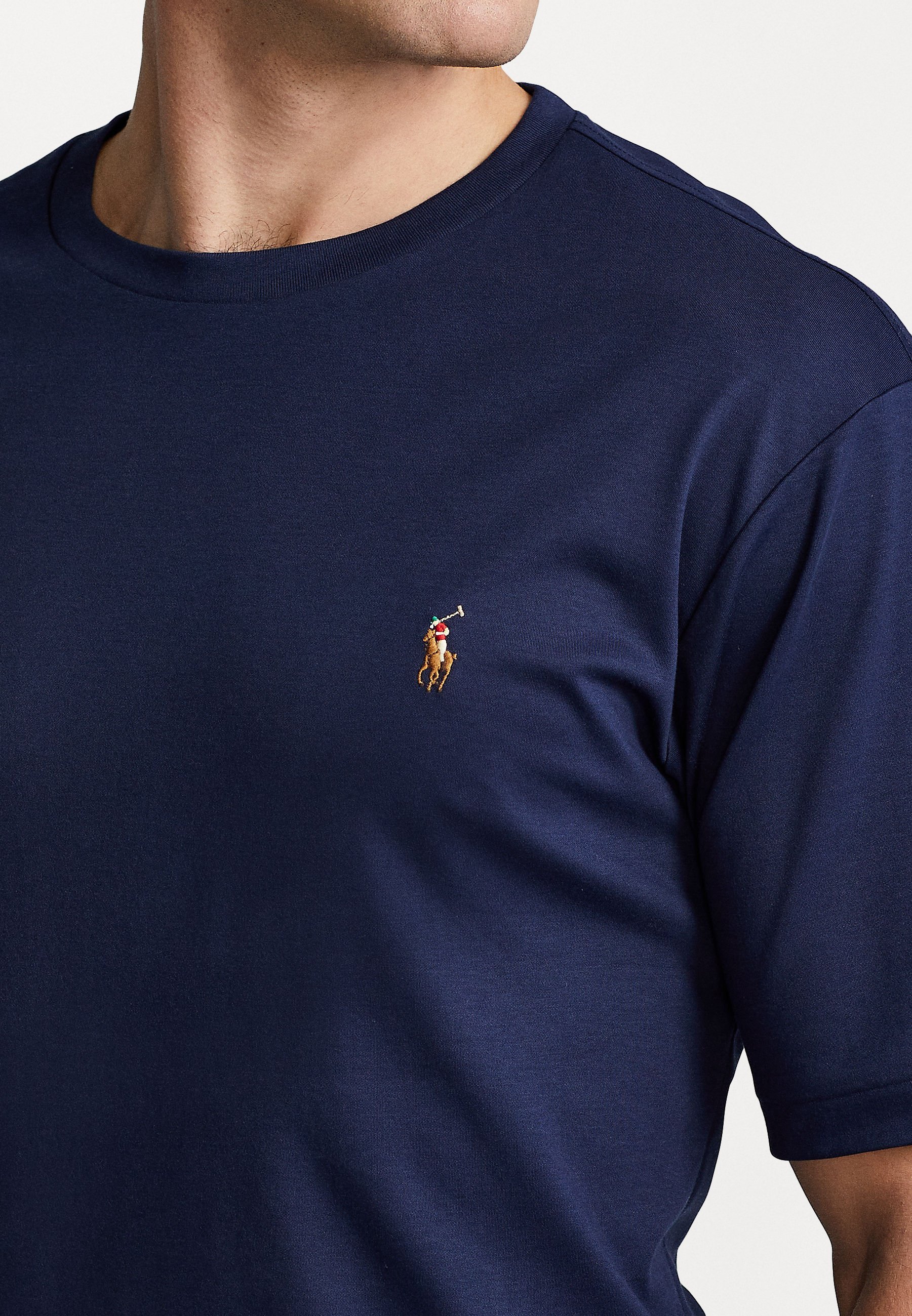 Polo Ralph Lauren Grandes Tailles T - T-shirt basique en coton doux à col rond - Bleu marine raffiné