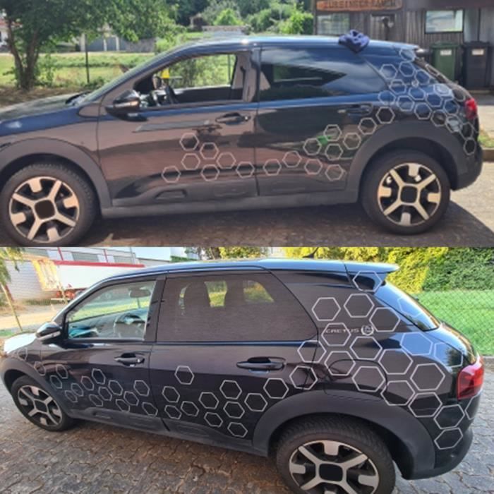 Autocollants graphiques en nid d'abeille en PVC pour voiture, rouge, latéraux de carrosserie et décoration automobile